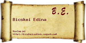Bicskei Edina névjegykártya